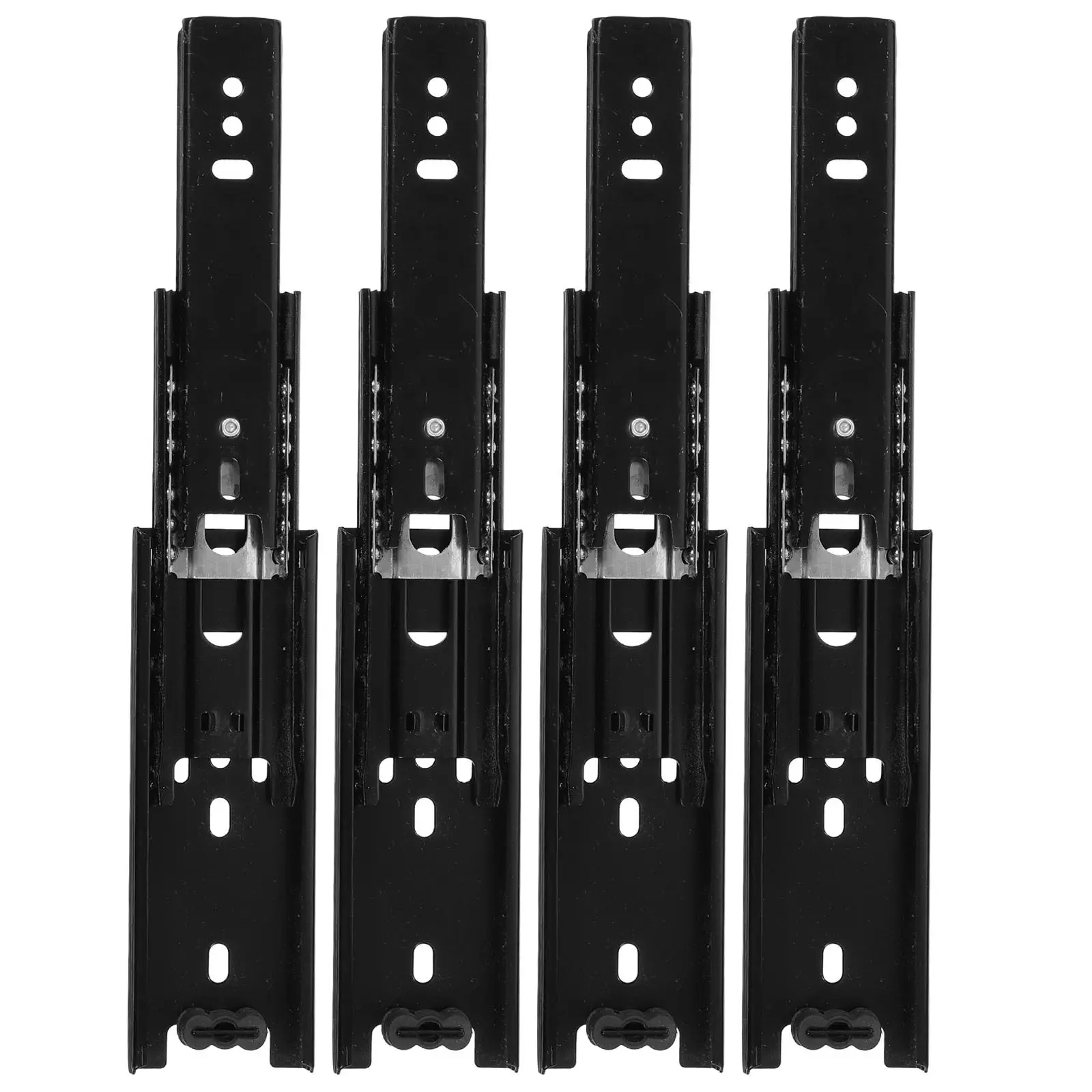 4Pcs Silent Telescopic Drawer Slides Full Extension Ball Bearing Side Mount Metal Runners for Kitchen Wardrobe Dresser Cabinet