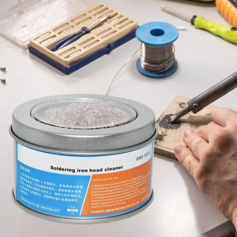 Portabel Solder Tip Iron Cleaner Portabel Portabel Soldering Alat Sederhana Dioperasikan untuk Penyimpanan Mudah & Kualitas yang