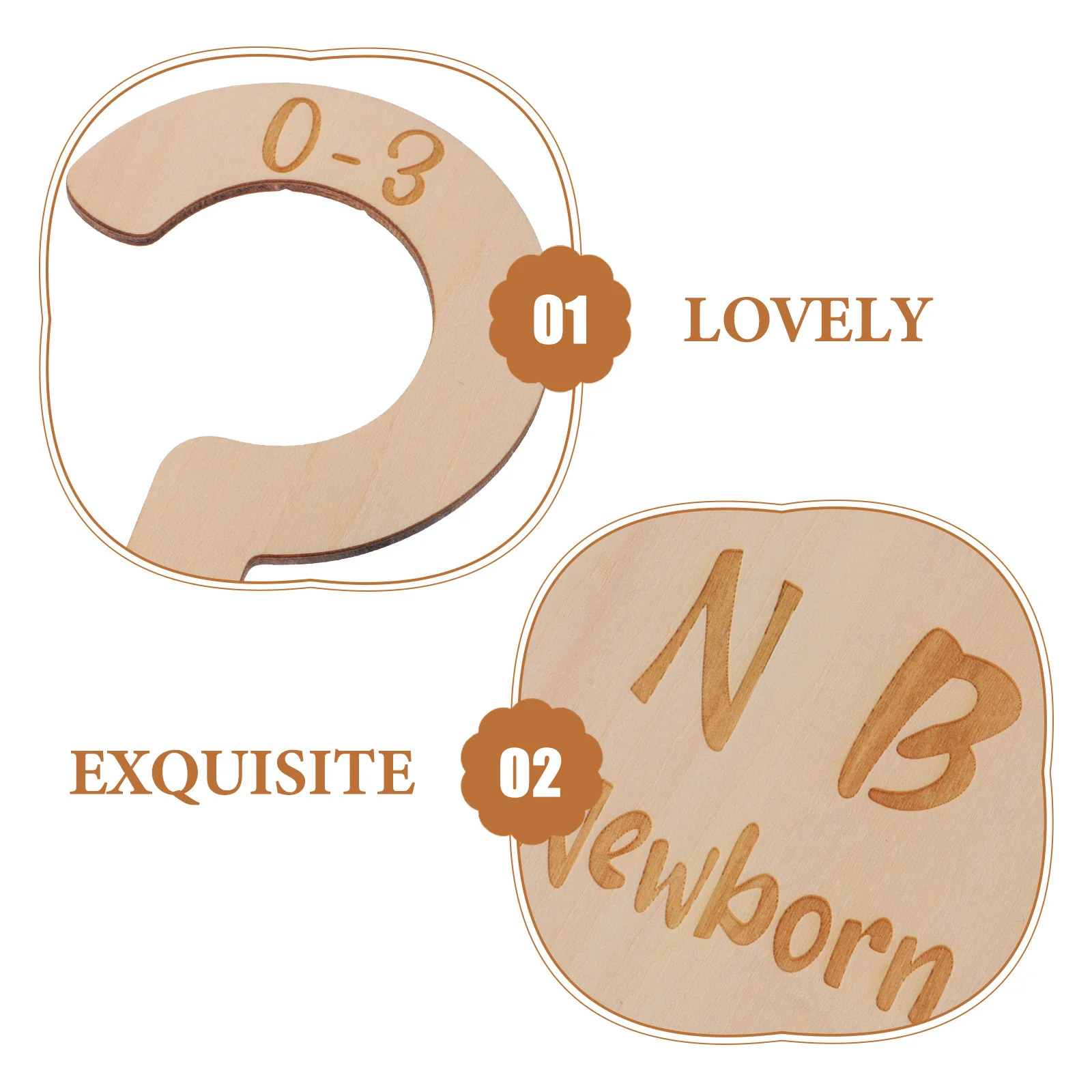 

7Pcs Wood Baby Wardrobe Dividers Infant Closet Size Dividers Baby Clothes Organizer for Nursery Toddler Hanger Closet Divider