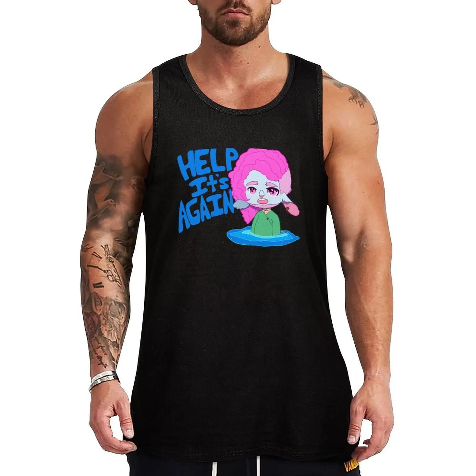 

Help It's Again... Caduceus Tank Top sleeveless vest men sleeveless Men's t-shirts Men's clothes gym clothing