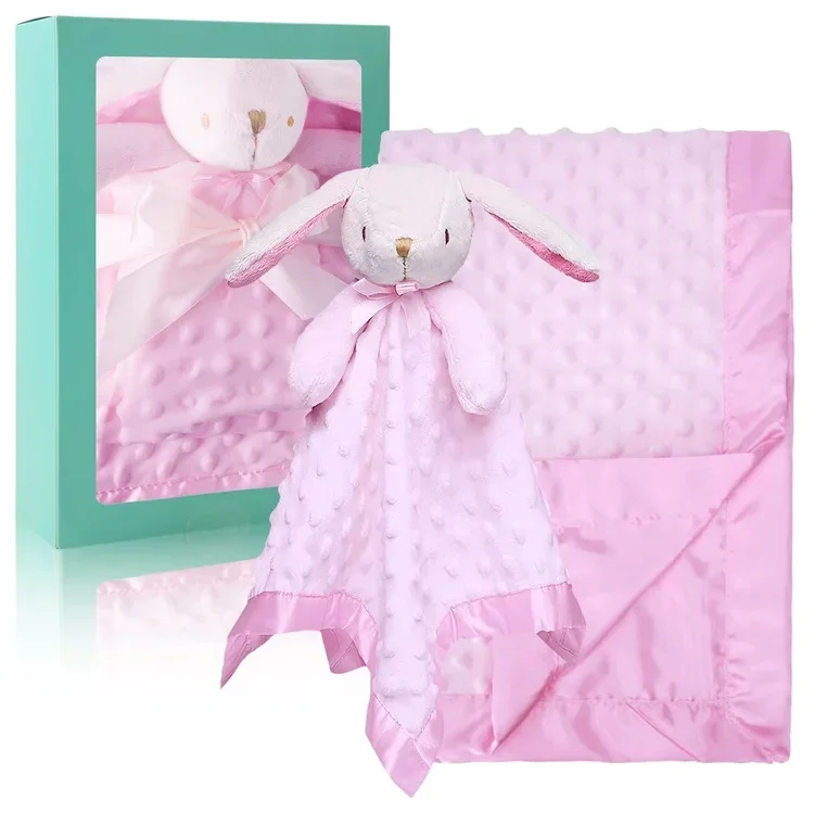 Manta de segurança macia para bebês, bichos de pelúcia, brinquedo snuggle, presentes para meninos e meninas, recém-nascidos, 40x40cm