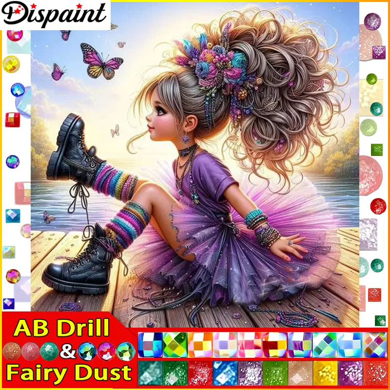Dispaint Fairy Dust AB Diamond Painting Full Square/Round Drill 5D DIY 