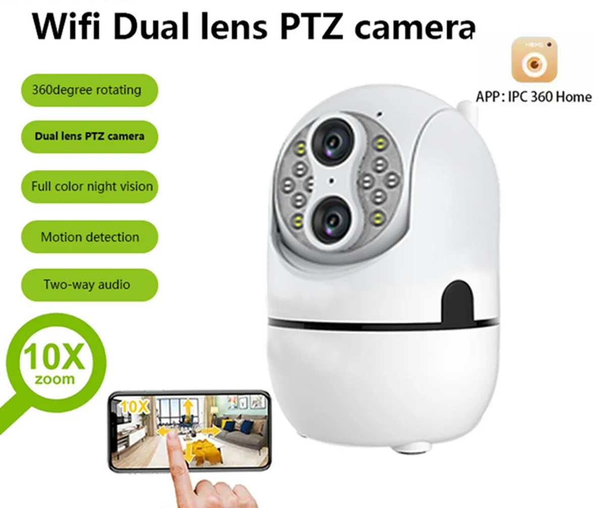 Imagem -06 - Câmera Ptz ip Dome para Segurança Doméstica Cctv Baby Monitor 4mp 1080 x Zoom Full Color Lente Dupla Visão Noturna Homeapp