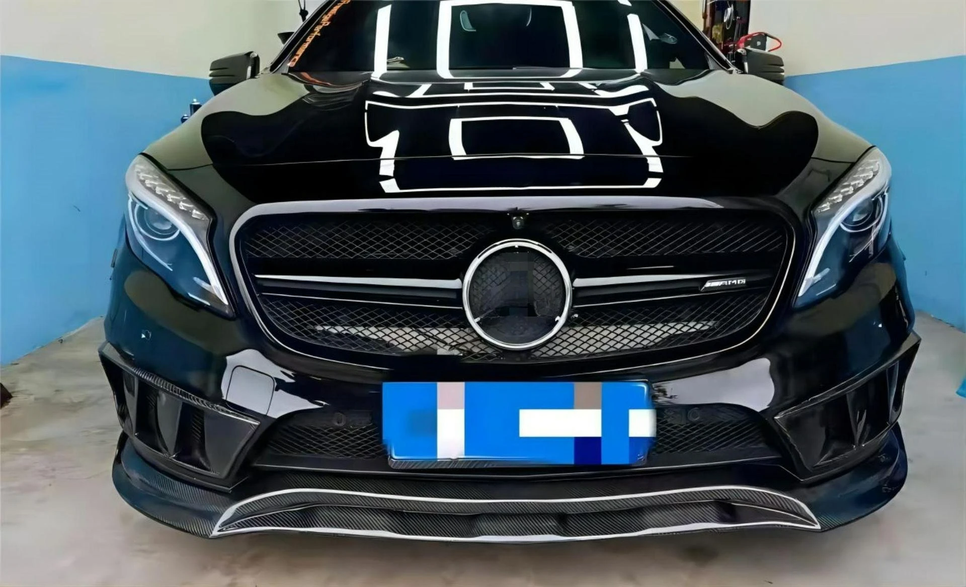 Front Bumper Air Vent Cover Fog lamp Mesh Grill Carbon Fiber for Benz GLA Class X156 GLA 200 GLA260 GLA45 2014 - 2016 FRP