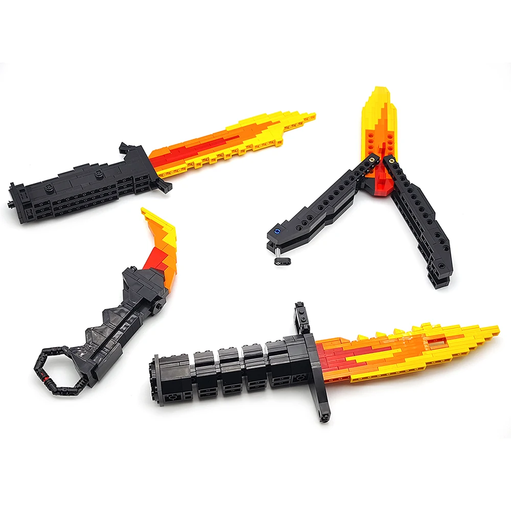 Creative MOC building block dagger set military bayonet butterfly knife DIY assembly weapon building block sword toy  gift