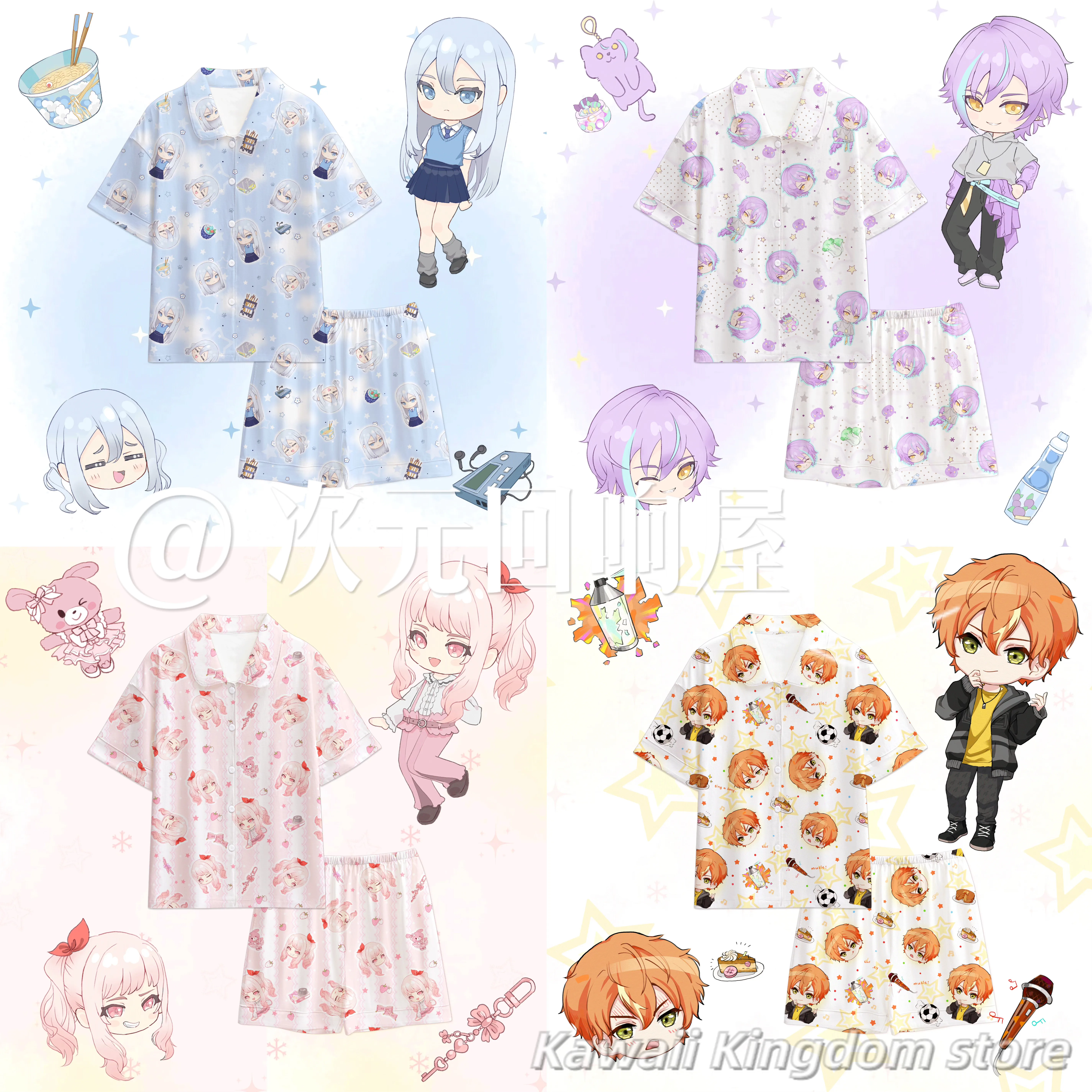 

Tsukasa Tenma Kanade Yoisaki Cosplay Costume Summer Pajamas T-shirt Shorts Home Dress Men Woman Mascot Student Fans Gift