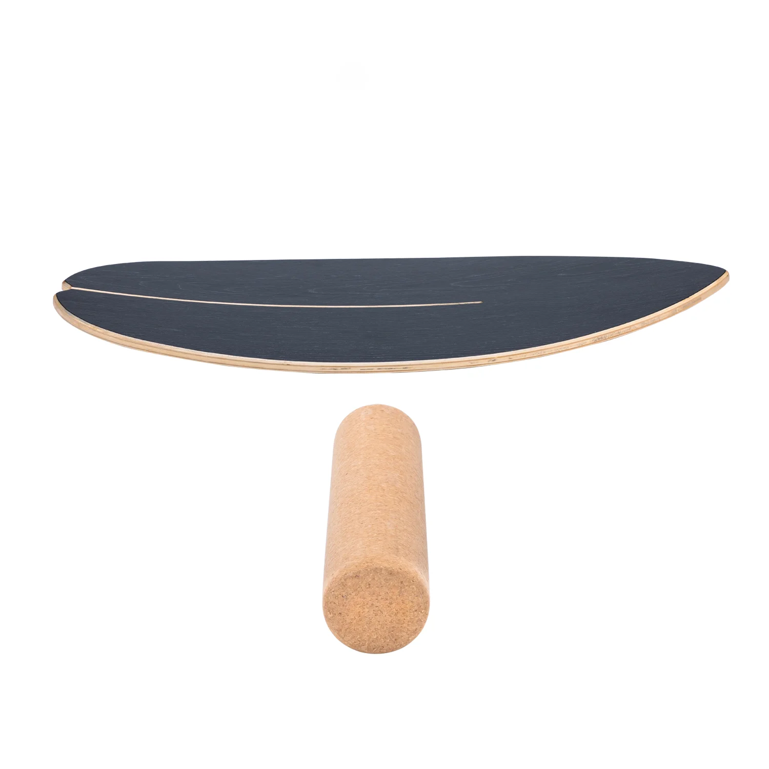 Cork roller black wood grain ski training bending balance board