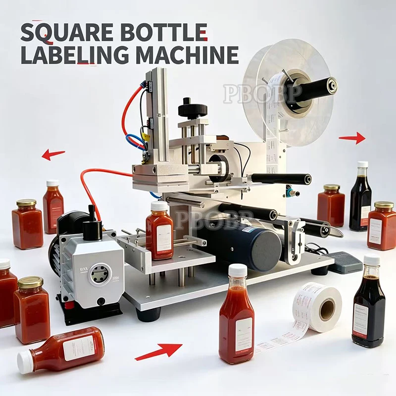PBOBP Automatic Flat Surface Labeling Machine Top Bottom Label Applicator Square Bottle Carton Boxe Bag Packaging