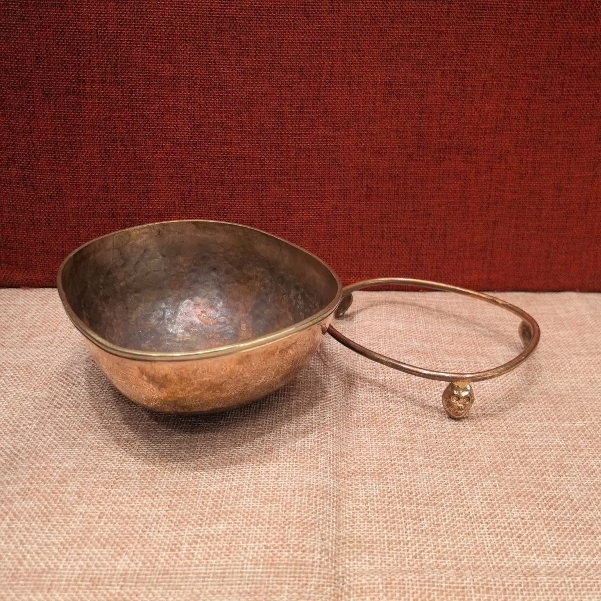 Handcrafted Nepalese Copper Toba Bowl Ornament for Offering in A Tibetan-Style Buddhist Shrine Home Decor