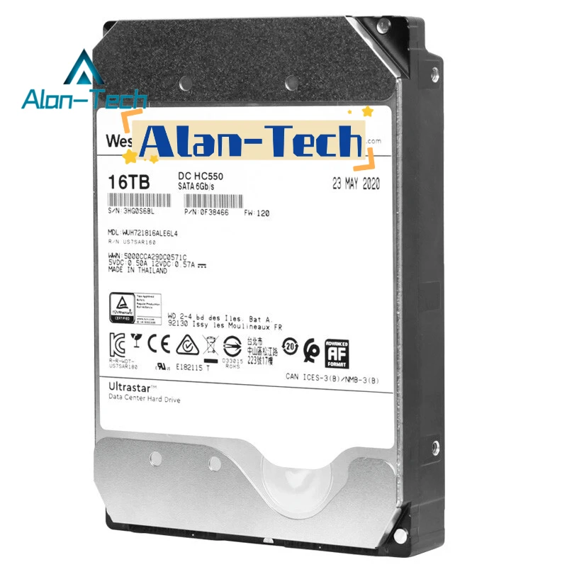 16TB HDD WD Ultrastar DC HC550 WUH721816ALE6L4 Server PC 3.5