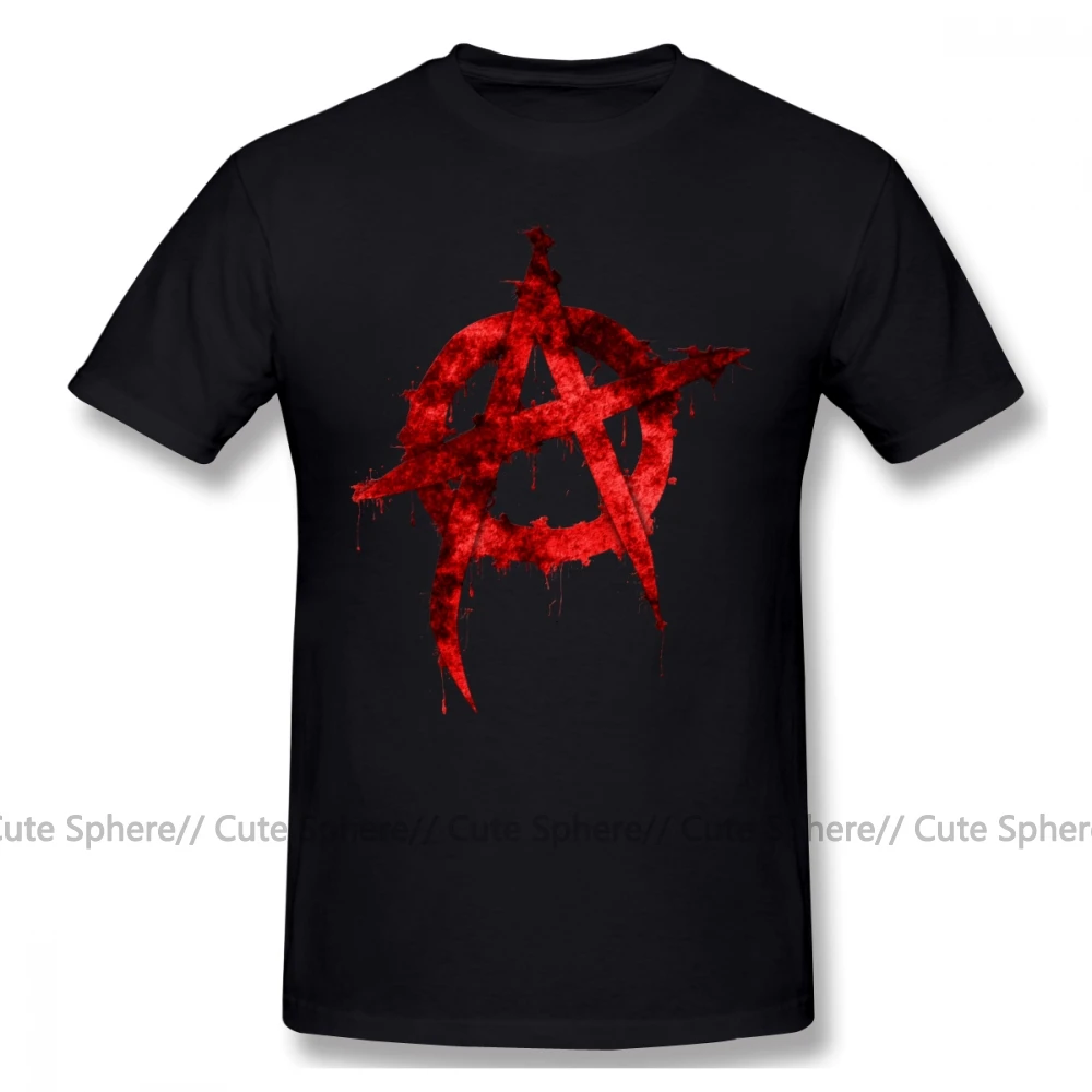 Anarchy T Shirt Anarchy T-Shirt Short Sleeves Streetwear Tee Shirt Big 100 Percent Cotton Awesome Graphic Mens Tshirt