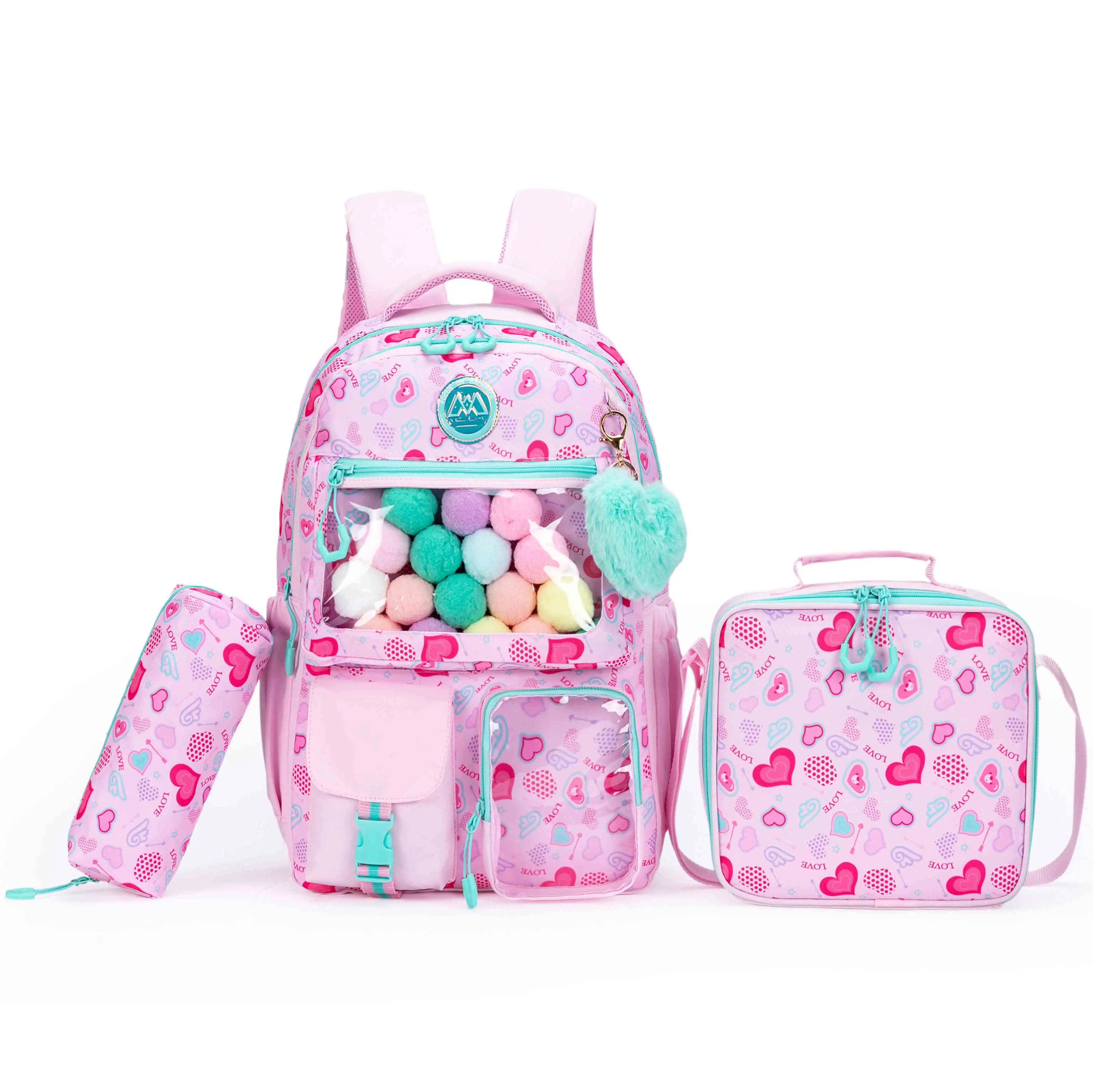 

School Bag Unisex Backpack Multifunctional and Lightweight with Lunch box and Pencil Case