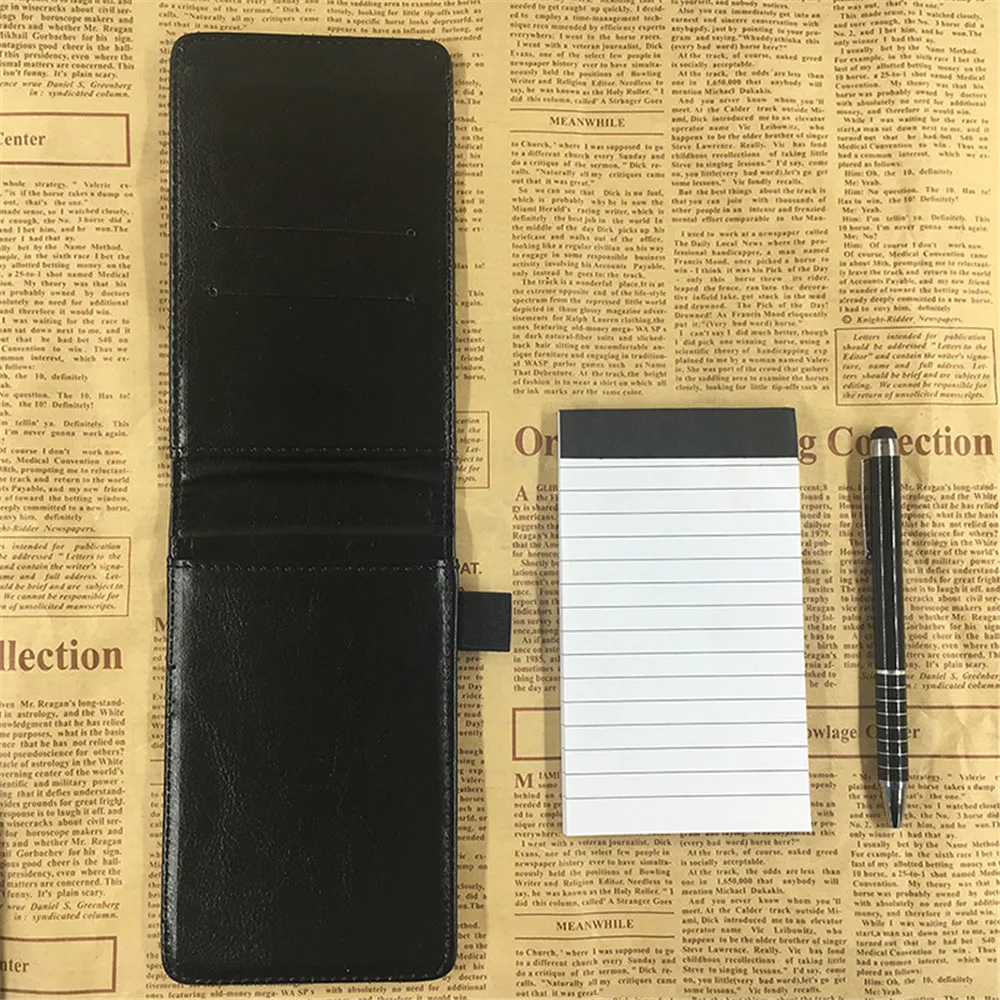 Mini carnet de notes en cuir PU A7, bloc-notes de bureau, bloc-notes de travail, stylo quotidien, affaires, école, petit, licence de poche, 03