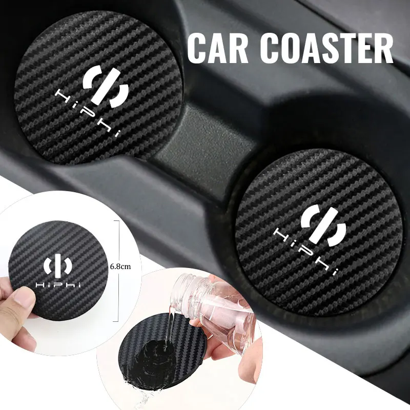 2Pcs Car Coasters Water Cup Holder Pads Anti Slip Accessories For Hiphi X 2023 Hiphi Z