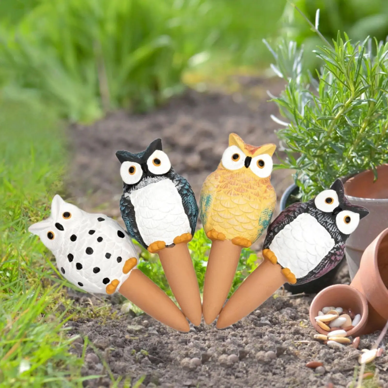 4 قطع من مسامير الري بالتنقيط من الطين لشرفة الفناء للداخل