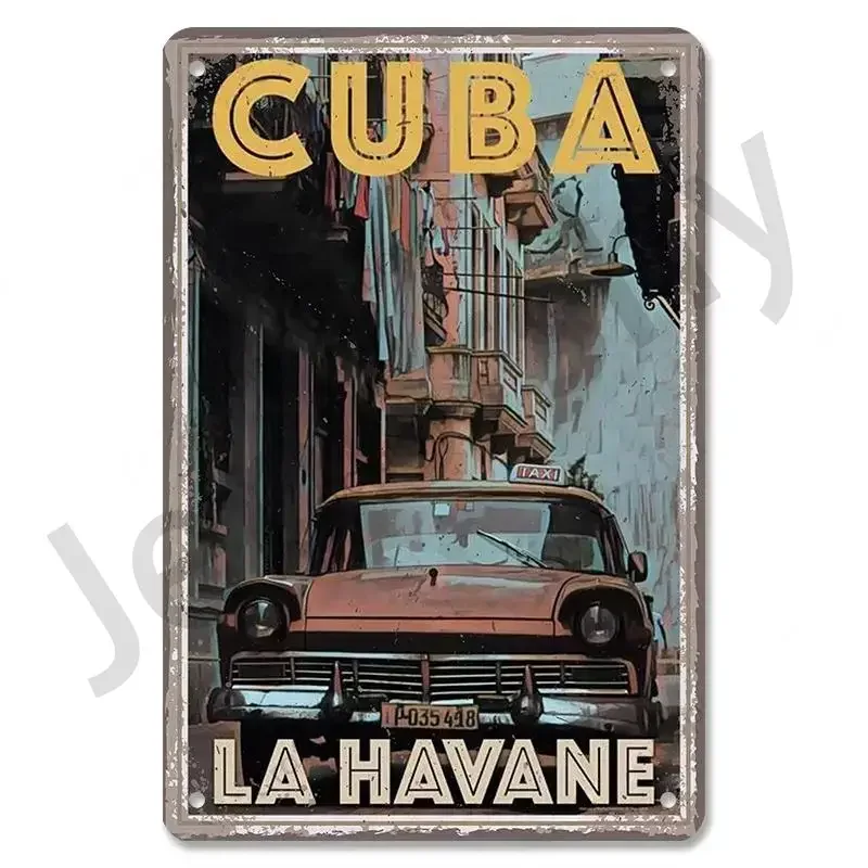 Vintage Travel Cuba Poster Metal Aluminum Sign Havana Egypt Hawaii Holiday Isle Landscape Metal Plaque for Home Bar Club Wall view 6