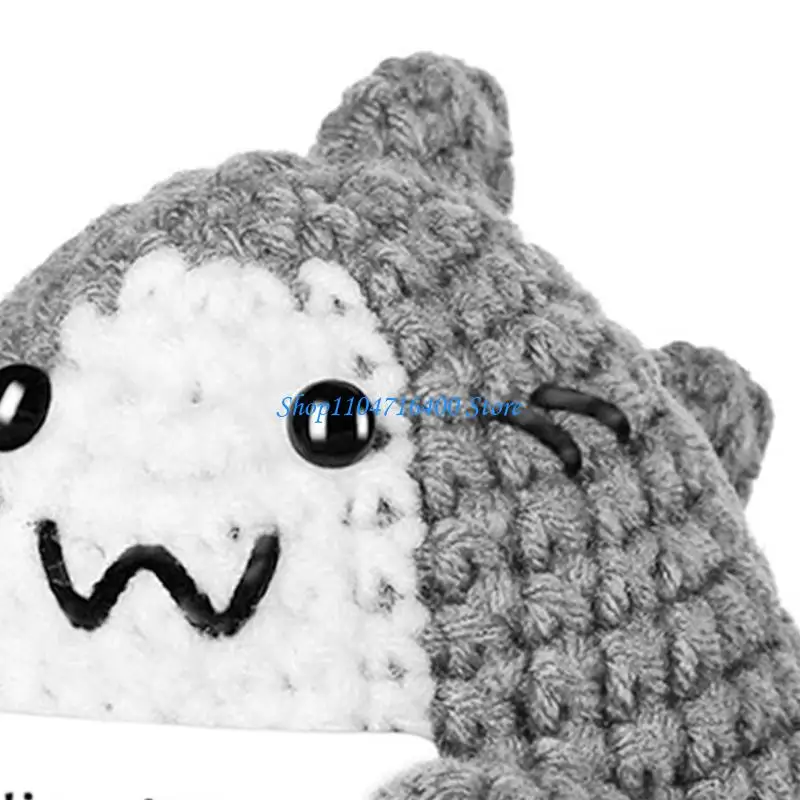 y1gd Knitted Shark Doll Car Hanger Ornament Accessory Easy Install No Tools Required Suitable for Safe Fun Vehicle Enhancement
