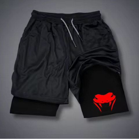 Anime Berserk Guts Double Layered Shorts for Mens 2 in 1 Sports Shorts Quick Drying Breathable Running Sports and Fitness Shorts