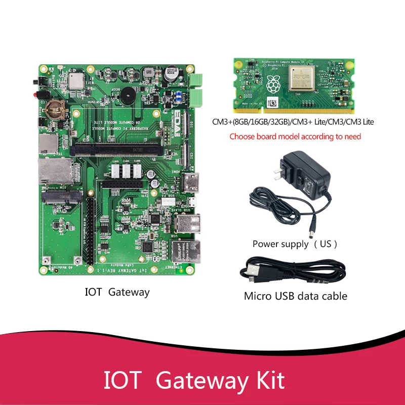 Raspberry Pi Compute Module 3 + Lite/8G/16G/32G Cmio Board V3 CM3 + Board Kit