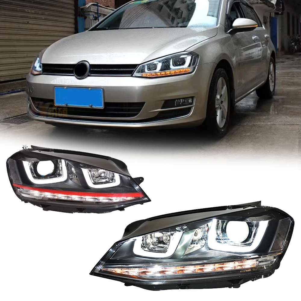

Pop LED HeadLights For VW GOLF 7 MK7 14-17 To U Style Full Led DRL Car Head Lamp Assembly Signal Accessories Modified Lamp