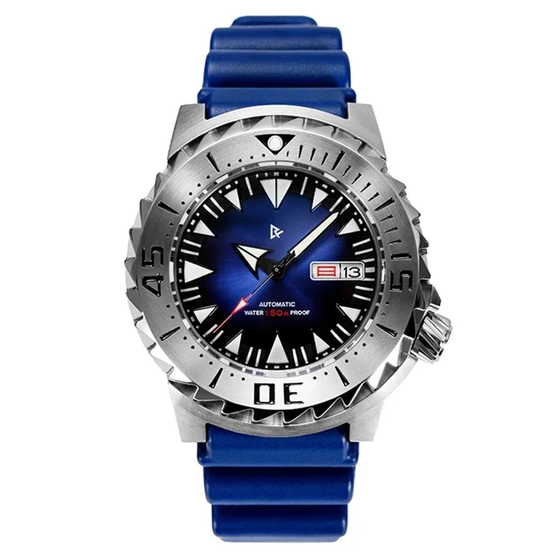 RDUNAE Monster Watch For Men Blue New Diver Men's Mechanical NH36 Movement Sapphire Glass Automatic Watch brand Waterproof Clock