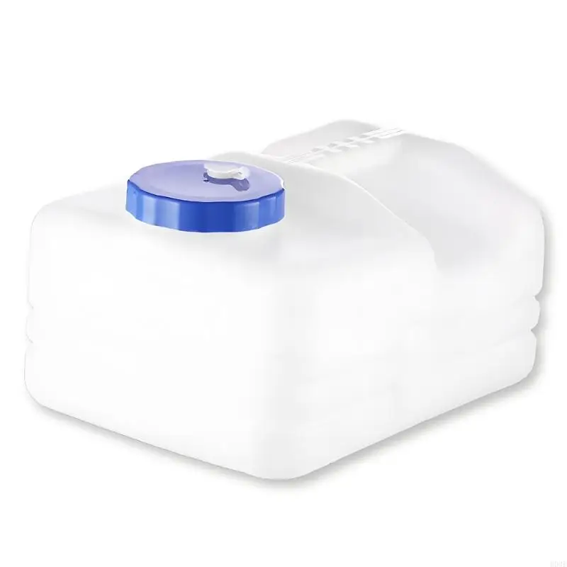 10L Water Storage Container Flat Rectangular Jugs with Screw Cap and Handle, Low Profile Plastic Bucket for Home Beverage B03E
