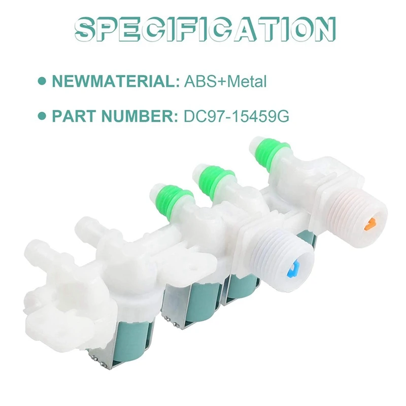 วาล์วน้ำเข้า DC97-15459G สำหรับเครื่องซักผ้าซัมซุงแทนที่ PS4220861 AP5623056 EAP4220861 3276197 WA48J7700AW WA456DRHDSU