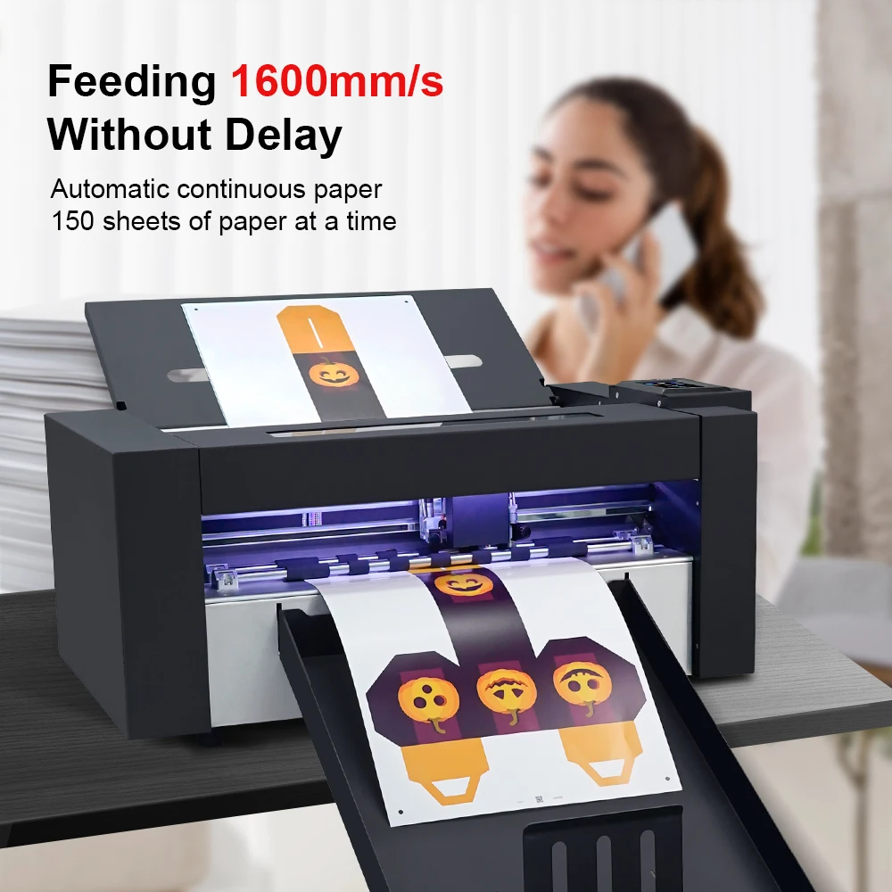 ZD350 Super Double Head Voice Coil Servo Motor Die Cutting Computer High Speed Automatic Contour Automatic Feeding Sheet Label