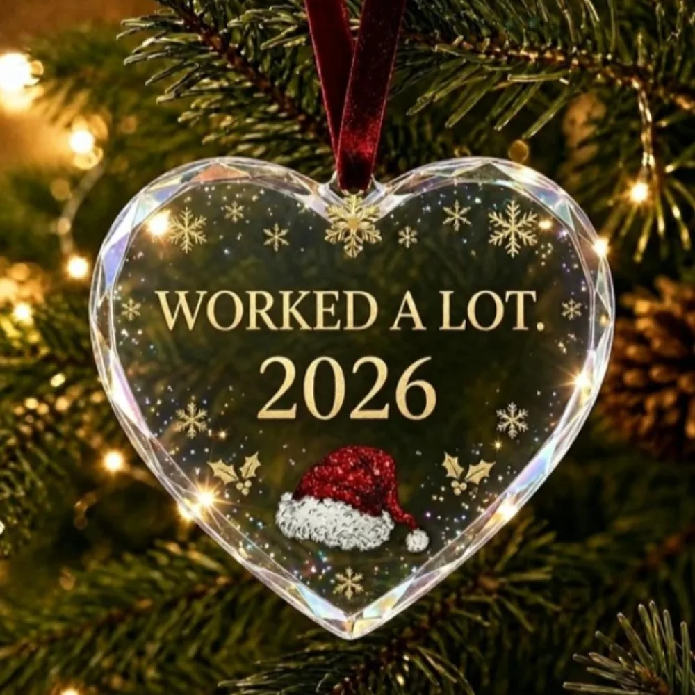 Hanging Christmas Acrylic Heart Ornament Love Attitude Slogan Creative Heart Shape Love Attitude Slogan Pendant