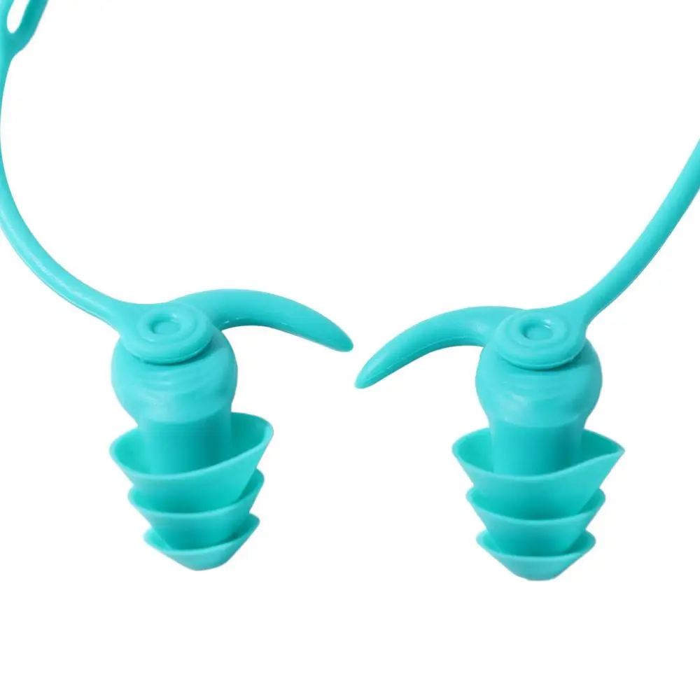 

1 пара водонепроницаемых берушей для плавания, комфортные силиконовые берушки с шнурком, 3-слойные многоразовые водонепроницаемые берушки для защиты слуха для взрослых