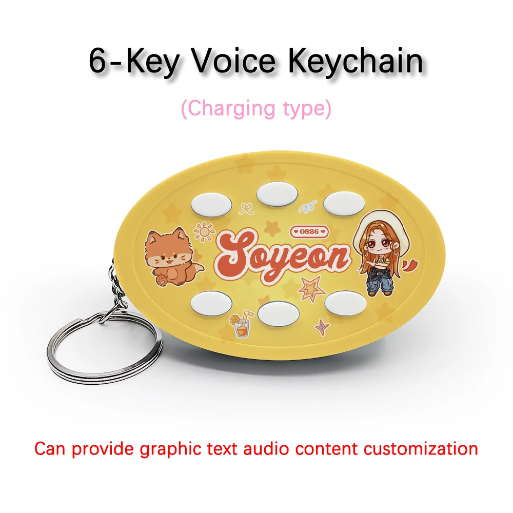 

Creative Voice Keyring For (G)I-DLE Team Member Jeon Soyeon 6-Key Audio / Picture Custom Rechargeable Type Keychain Pendant Gift