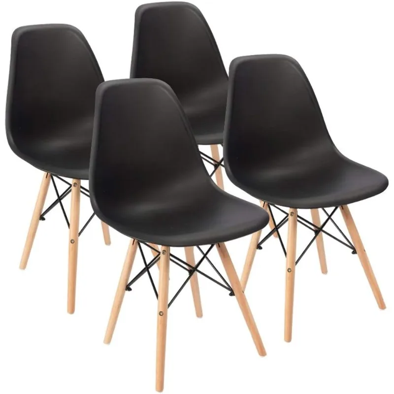 

Furmax Pre Assembled Modern Style Dining Chair Mid Century Modern DSW Chair, Shell Lounge Plastic Chair (Black)