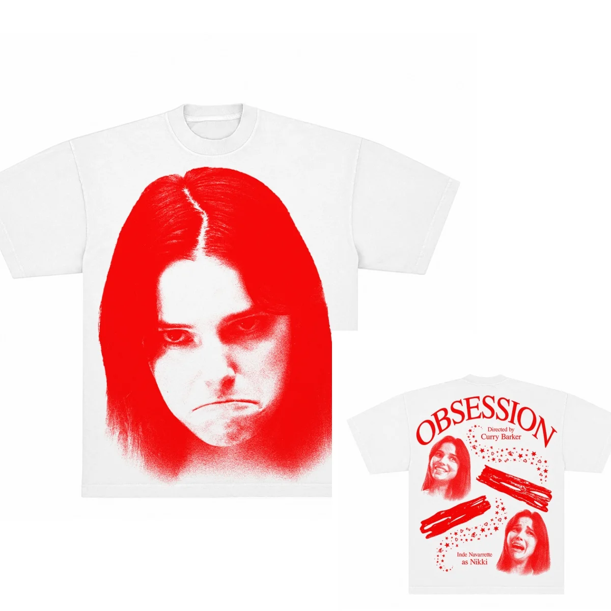 The Cinegogue X Obsession Nikki Frown T-Shirt Cotton Graphic Tee Men Women Summer Streetwear