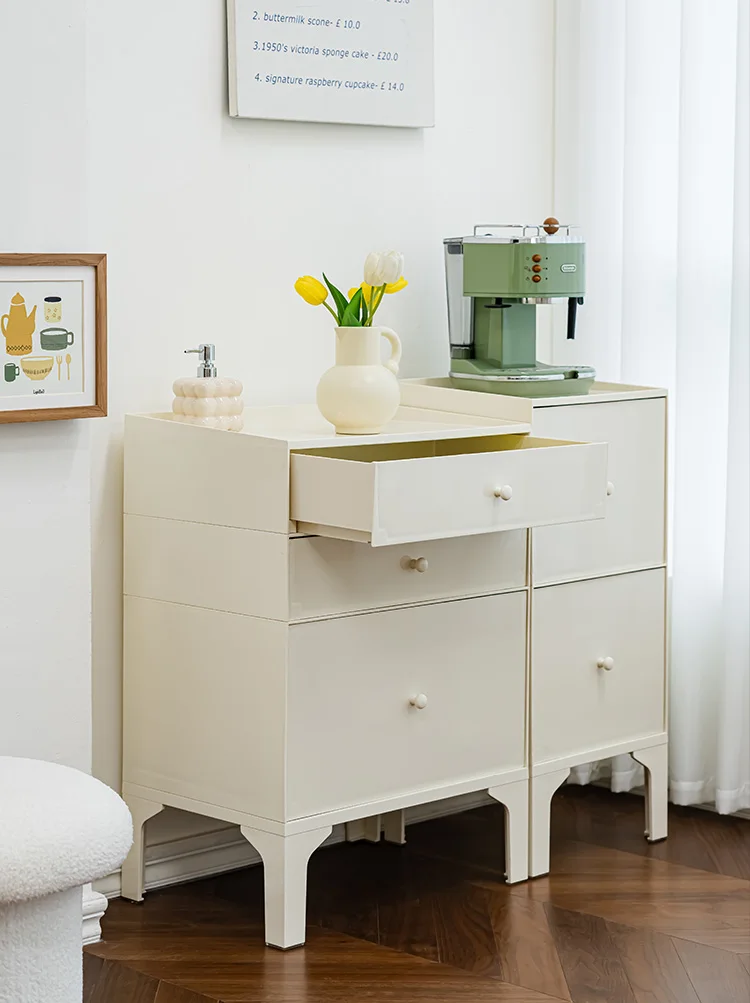 Cream wind bedroom bedside table Modern small household multi-storey storage cabinet Simple bedside cabinet