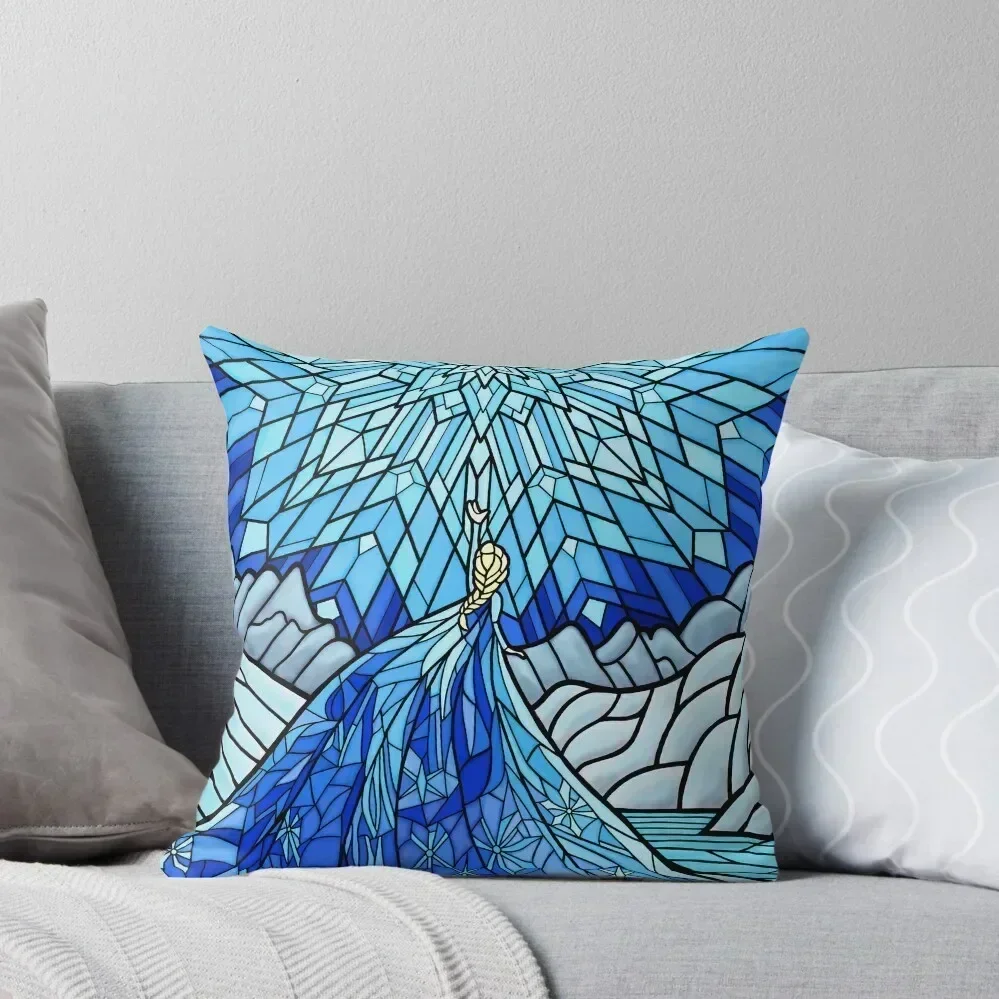 Frozen Fractals in the Stained Glass Window Throw Pillow Cushion Child Decorative Pillow Covers For Sofa Sofa Cover pillow