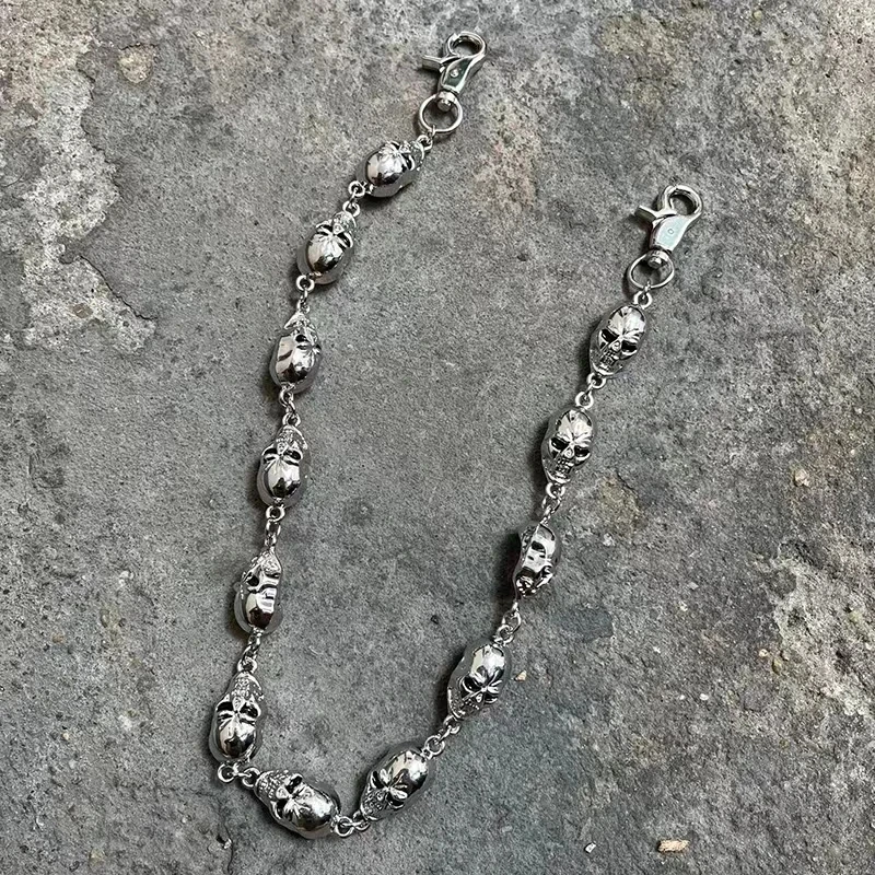 Punk Metal Retro Skull Chain Key Chain Waist Chain Personality Men\\\\\\\'s Motorcycle Biker Biker Rock Jewelry Waist Gift