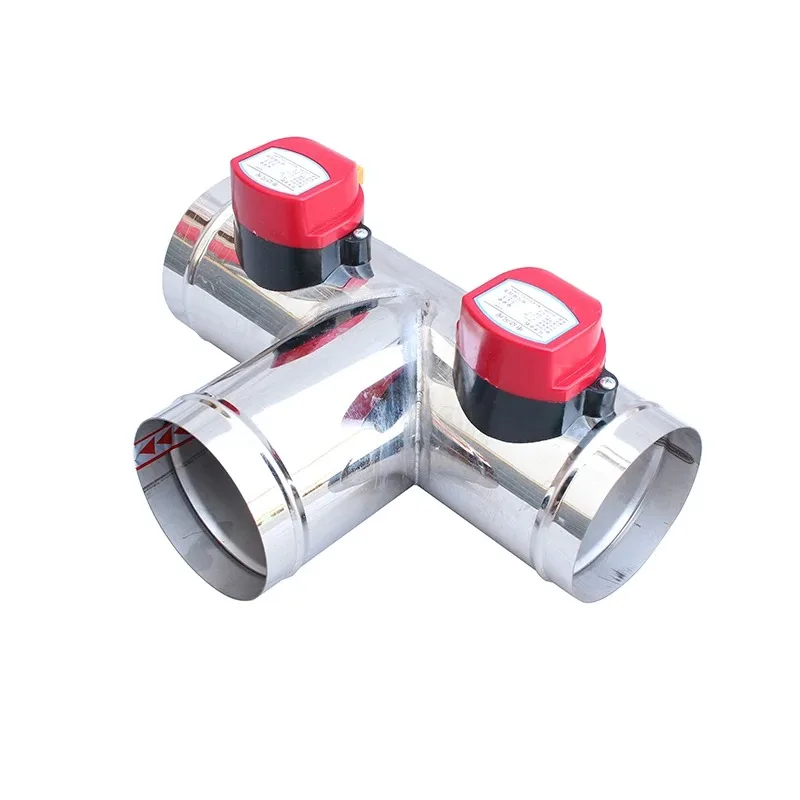 AC 220v AC110V DC12V DC24V stainless steel  motorized ventilation register motorized valve   Air Duct Valve  OD51mm-150mm