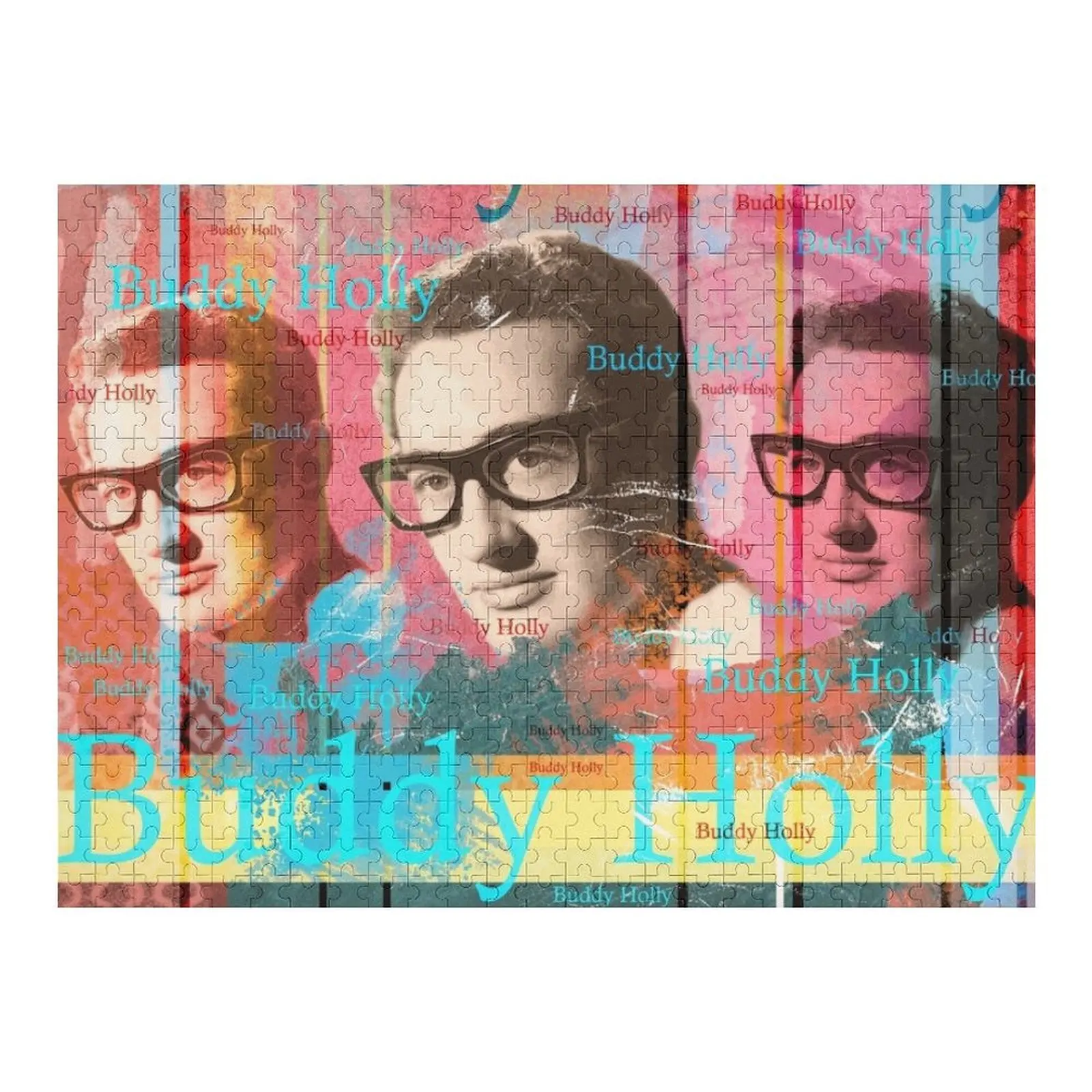 صورة هولي الأصدقاء الجمالية، أحجية الصور المقطوعة لموسيقى الروكابيلي، ملحقات ديوراما، ألغاز هدية خشبية مخصصة #1