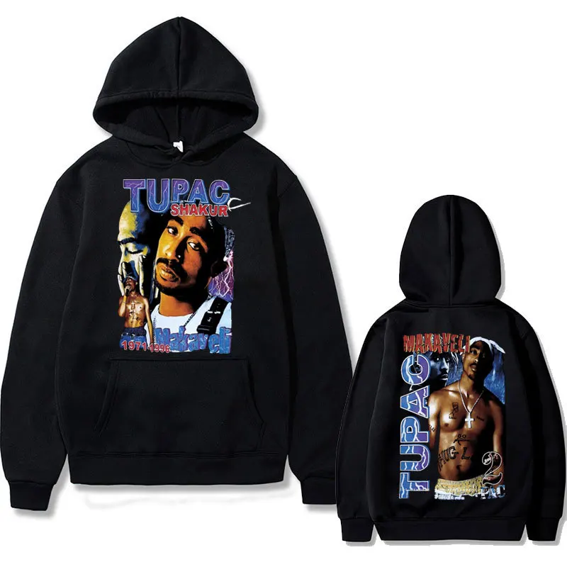 Fashion Hoodie Men Rapper Tupac 2pac Women Cotton Sweatshirt Print Oversized Pullover Hoody Hip Hop Top Brand Hoodies Clothing