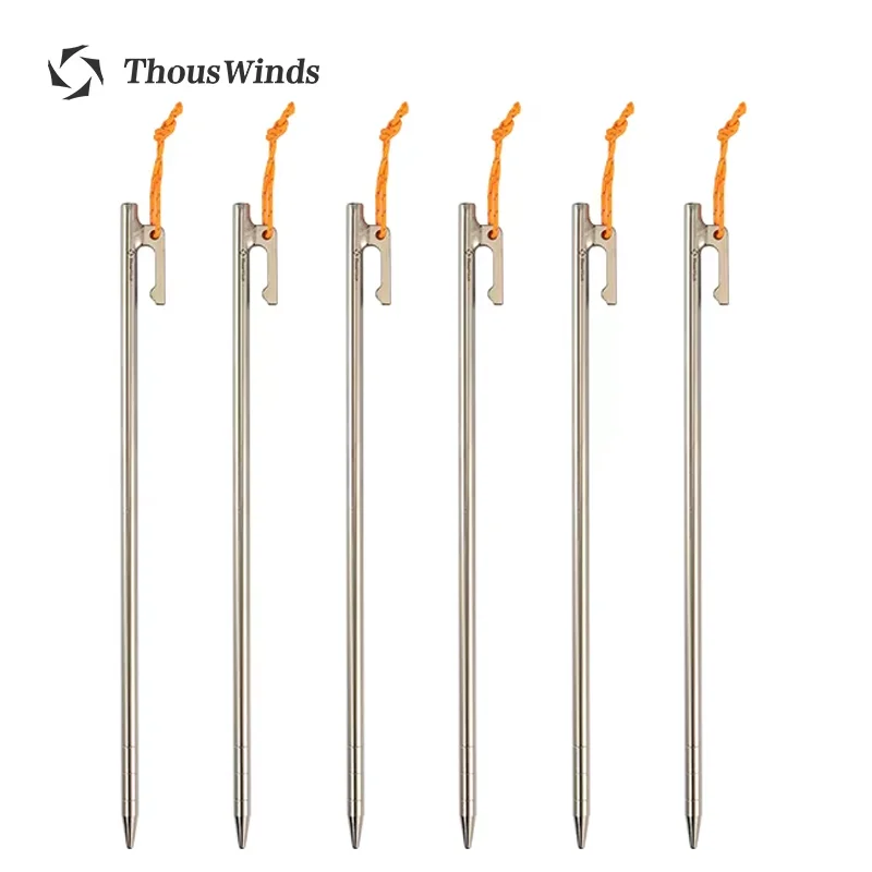 

ThousWinds высокопрочные колышки для палатки из титанового сплава, гвоздь для палатки для кемпинга на открытом воздухе, сверхмощный навес, титановый кол для палатки 20/25/30 см