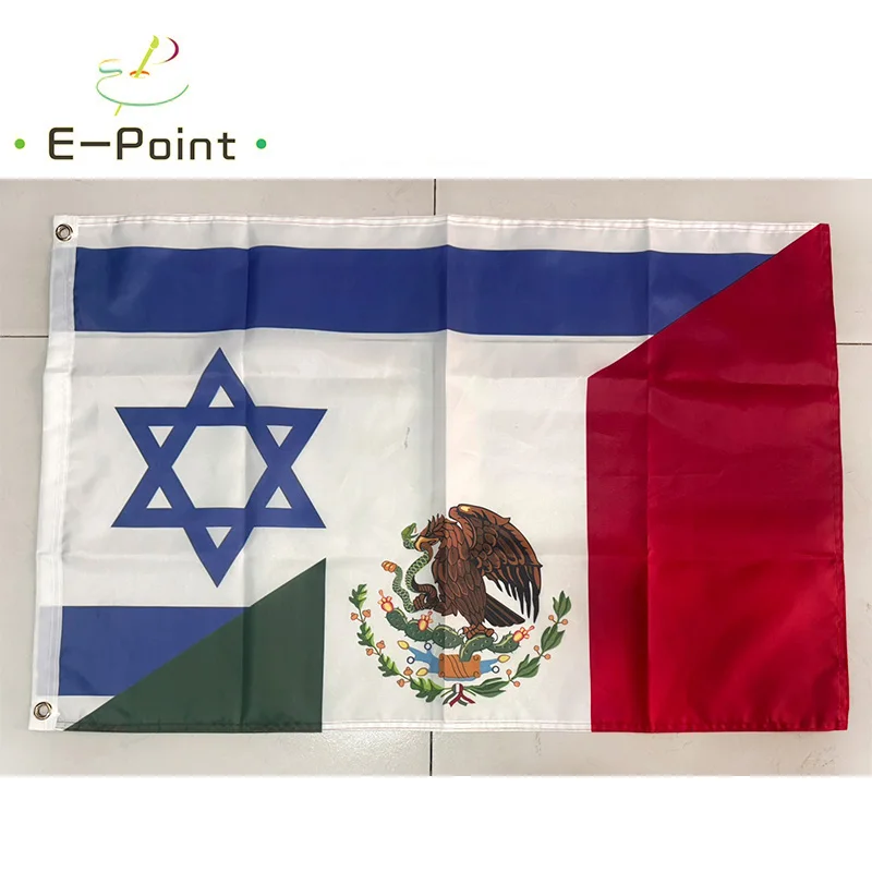 Israel Mexico Friendship Flag 2ft*3ft (60*90cm) 3ft*5ft (90*150cm) Size Christmas Decorations for Home Flag Banner