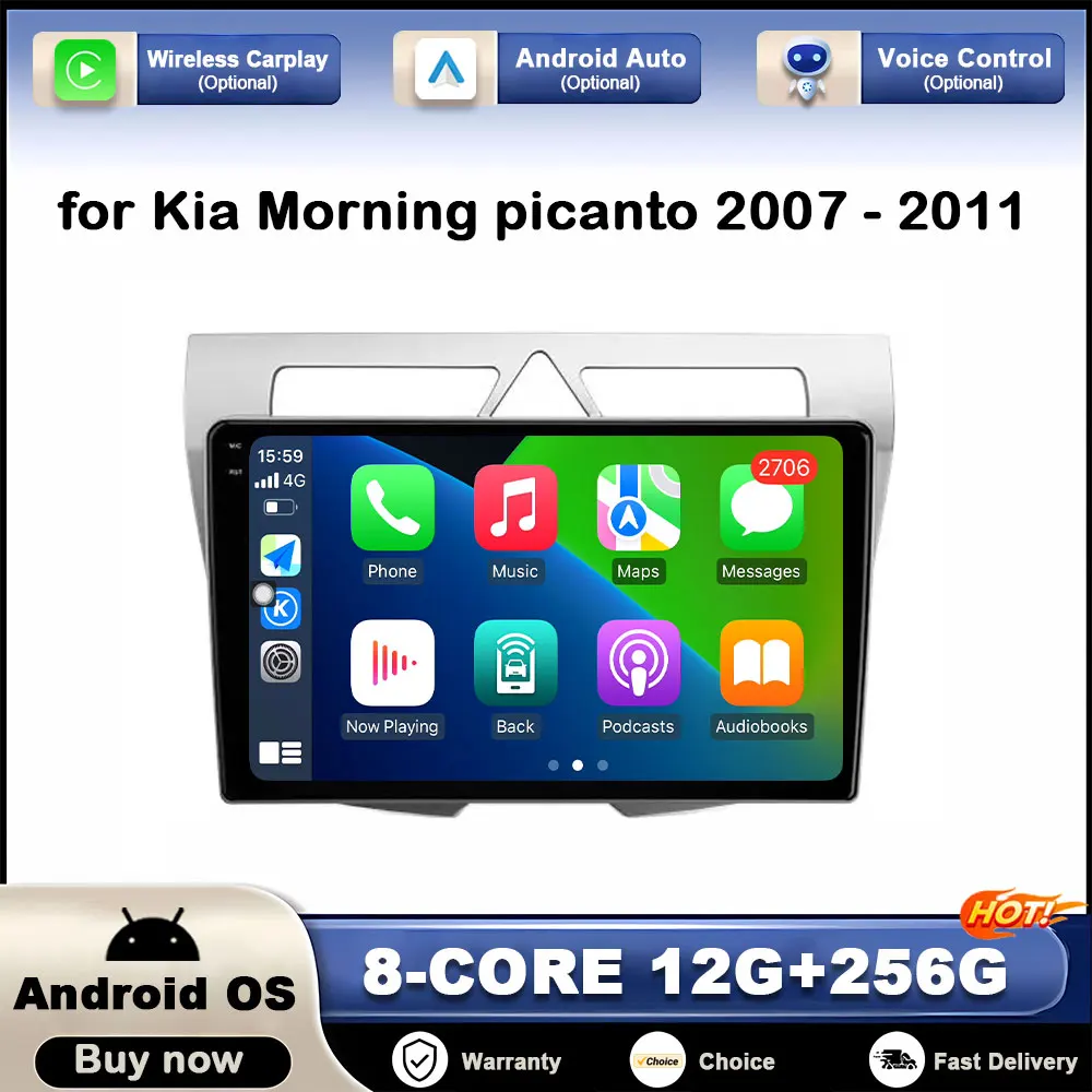 

GPS Navi for Kia Morning picanto 2007 2008- 2011 Car Video Multimedia Player Head Unit Android Auto Touch Screen WiFi DSP Stereo