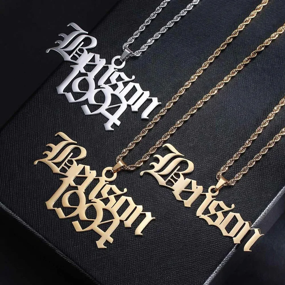 Atoztide مخصص 5 سنتيمتر اسم قلادة للرجال النساء مجوهرات من صلب لا يصدأ قلادة المختنق تويست سلسلة شخصية هدية الكريسماس #3