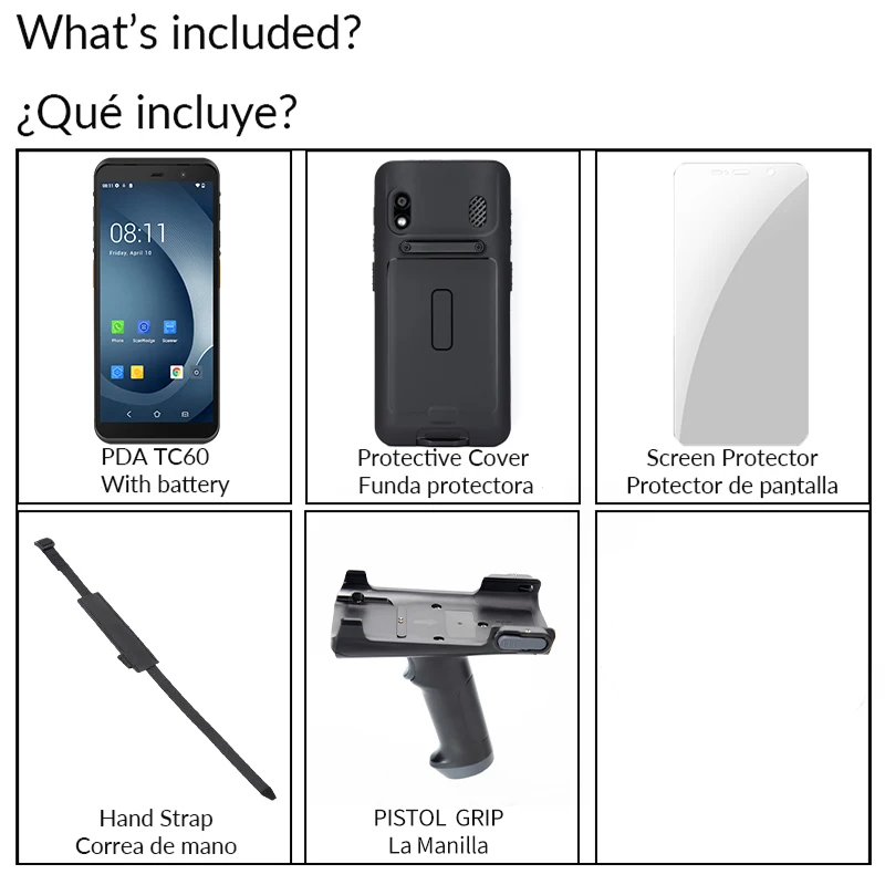 PDA Draagbare Terminal Google NFC PDA 8Core 6.0 inches Android14 Handheld 1D/2D Barcode Scanner Data Collector Met WIFI 4G TC60