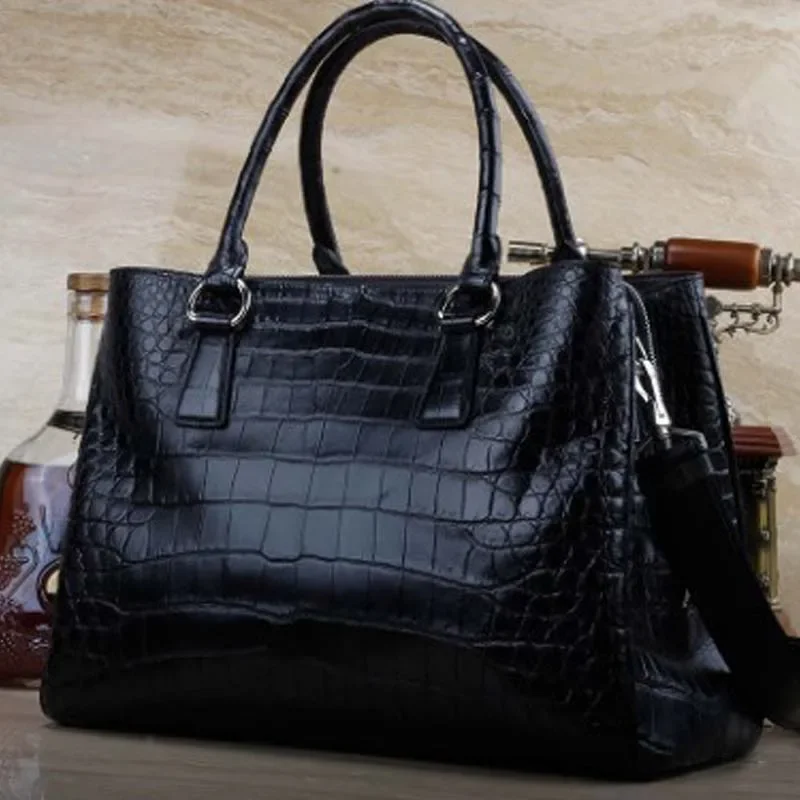 ourui crocodile skin  women Rome package  black  handbag  package  female women bag