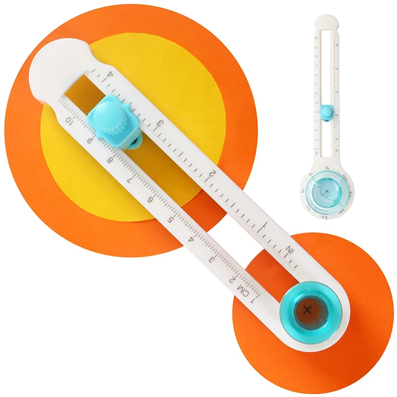 ورقة بطاقة صور قاطع الورق الدائري شكل دائرة آمنة 360 درجة قاطع دائرة دوارة الحرف DIY أداة القطع المستديرة البطاقات #1