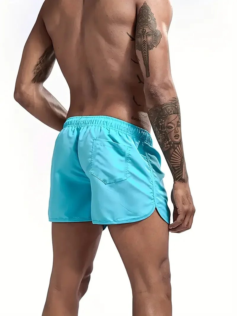 Pantaloncini da spiaggia da uomo ad asciugatura rapida Pantaloncini da surf sportivi con tasca con coulisse e design alla moda con stampa POMA