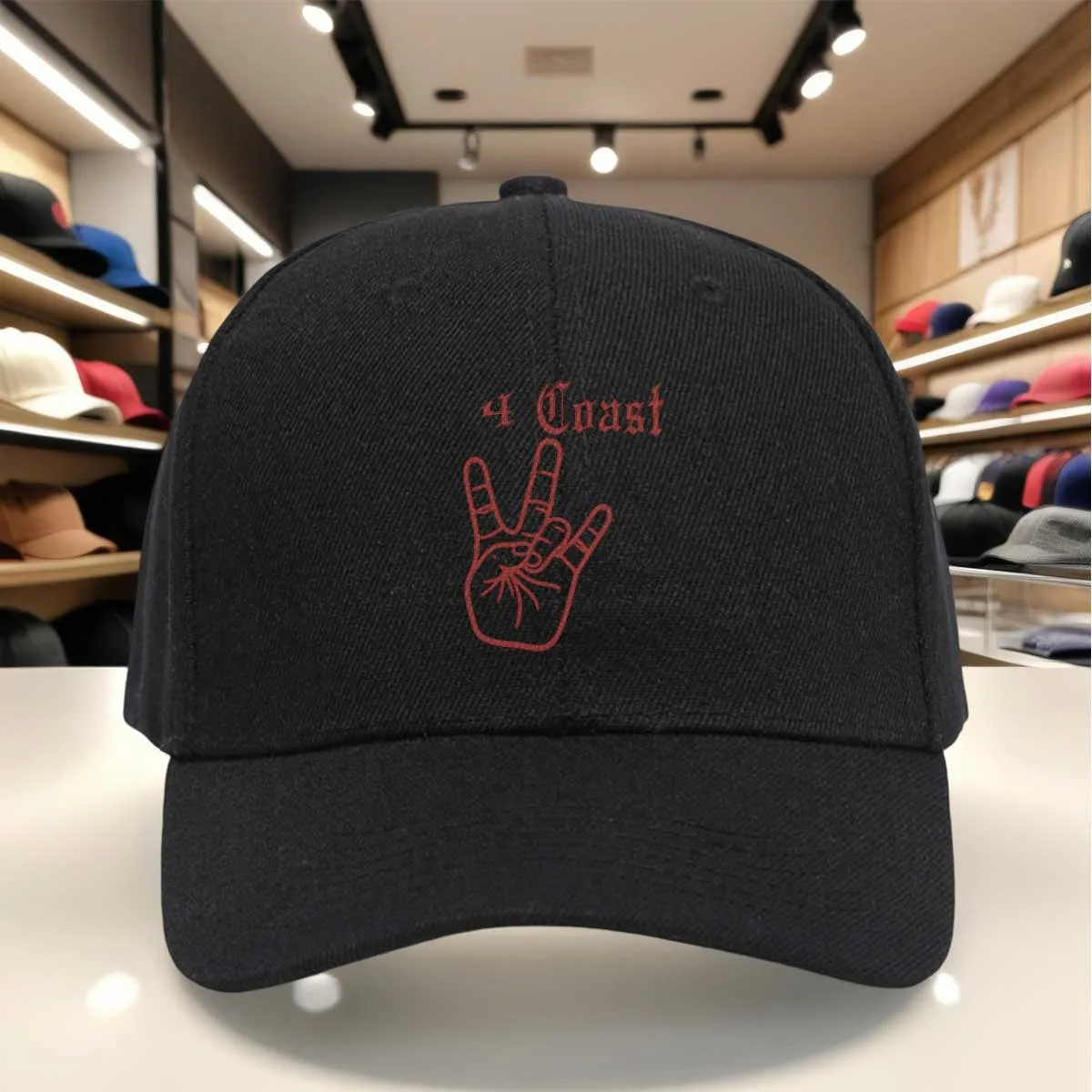 4 Coast Sign Language Baseball Cap, Casual Adjustable Hat, Unisex Sun Protection Cap for Daily Wear