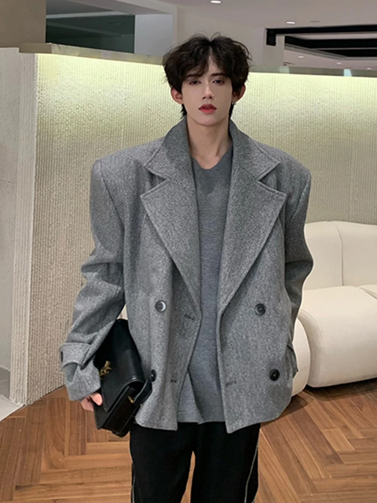 

Мужской пиджак с подплечниками, короткий рукав, американский модный бренд, высококачественная легкая верхняя одежда в стиле Maturi, стильный и эффектный образ