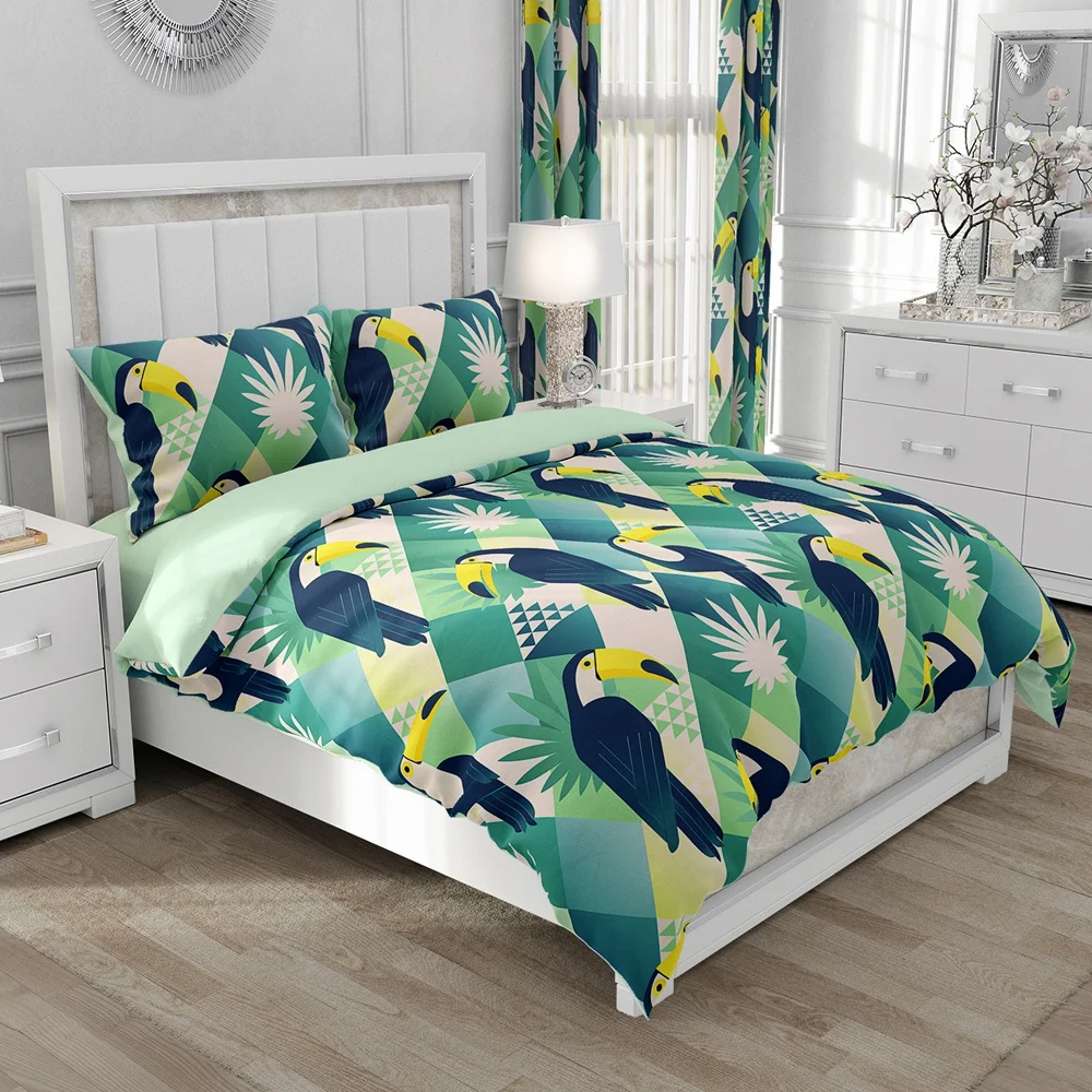 Nordic Bedding set Linens Duvet cover set Queen/King/Euro size Bed Set Blanket/Quilt Covers for home floral Bedclothes Toucan